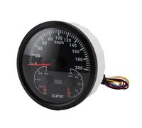 Generic Compteur de Vitesse GPS, Odomètre avec Jauge de Carburant, Clignotant pour Camping-car, Camion, Yacht, Rétro-éclairage Rouge (Cadran noir Lunette noire CXA091B)