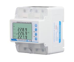 Generic Compteur Intelligent Photovoltaïque WiFi Protection Complète Écran LCD à Refermeture pour la de L'énergie Protection contre les Surtensions pour le Bureau à Domicile 1" 3P4W Compteur