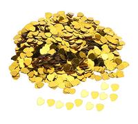 Generic Confettis en Forme de Cœur pour la Saint-Valentin, Saupoudrage Durable pour Fournitures de Décoration de Fête de Mariage, Scène Applicable : Décoration de Bureau, Matériau PVC de Haute (GOLD)