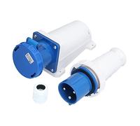 Generic Connecteur D'alimentation Industriel, Conception étanche, Coque Sécurisée pour le Stationnement Industriel, triphasé, 3 Broches, 2P+E 220-250V 63A, ABS + Caoutchouc + Laiton pour la