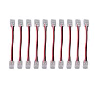 Generic Connecteur de Bande Lumineuse COB Solide, Connecteur Double Tête à 2 Broches de 8mm pour Bandes Lumineuses LED à Monter Soi-même, 10 Pièces pour la Maison, le Bureau et L'école