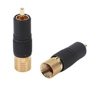 Generic Connecteurs Mâles Plaqués Or Haut de Gamme pour Amplificateurs de Mixeurs Vidéo Sonores, Adaptateurs en Laiton à Souder Antirouille pour Concerts à Domicile, 4 Pièces