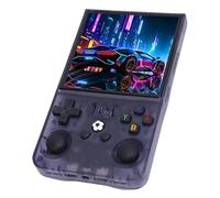 Generic Console de Jeu Portable 4 Pouces avec Vaste Bibliothèque de Jeux et Son Clair, Console de Jeu Vidéo Rétro pour Système , Gris Translucide, 1 Ensemble (128G)