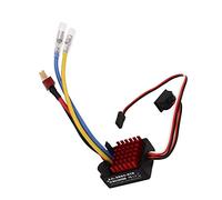 Generic Contrôleur de Vitesse électronique étanche ESC avancé 60 A RC brossé pour Modèles de Réservoir de Bateau de Voiture 1/10 RC, Alliage D'aluminium Noir Rouge, 37,5 X 31,5 X 20 Mm