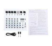 Generic Contrôleur DJ avec Lecteur MP3 BT, Alimentation Fantôme 48V, Ampli de Guitare intégré, Console de Mixage Portable pour des Options D'entrée Polyvalentes (WHITE)