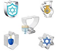 Generic Cookie Cutter Ensemble de Biscuits en Acier Inoxydable 5 Pièces Menorah Hanoukka