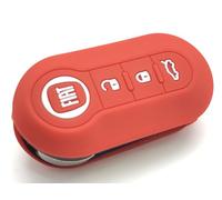 Generic Coque de protection en silicone pour clé de voiture Fiat 500 500L Abarth Grande Punto Brava Panda Stilo Linea Rouge