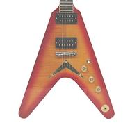 Generic Cordier de Guitare Flying V, Conception Durable pour Guitares électriques à 6 Cordes avec Support Plat Noir/argent 1 unité (BLACK)