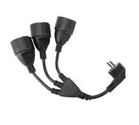 Generic Cordon Répartiteur d'alimentation Robuste à 3 Prises, pour la Maison, la Cuisine, Le Bureau, Maximum 16A, 1,5 mm², Noir, Organisateur de Câbles Compact pour L'électronique (Prise UE)