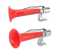 Generic Corne d'Air, Cornes d'Air Universal Car Horn Super Loud 180 DB Trumpet Single Camion Horn pour Véhicules Trains Boats DC 12-24V (rouge)