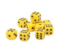 Generic Corners Ronds Dice, Léger et Portable 16 Mm 30pcs Wear Proof Dice Set pour Les Jeux de société (Yellow)