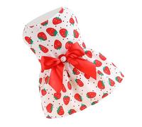 Generic Costume de Chiot, Tissu en Polyester Respirant, Toucher Confortable, Rouge Fraise, Robe de Printemps et d'été pour Chien pour Le Quotidien ou Les Fêtes de Vacances (XL)