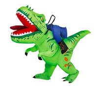 Generic Costume Dinosaure Gonflable Tenue Cheval Amusante Déguisement Polyester Impression Colorée Adaptée Aux Soirées Déguisées Festivals Réunions Amicales S, 150 à 190 Cm