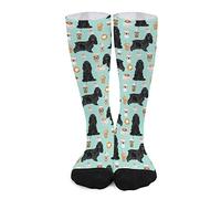 Generic Coton Chaussettes 50Cm Cocker Spaniel Avec Cafés Chien Cocker Spaniel Noir Avec Café Homme Chaussettes Style Classique Chaussettes Mottif Douces Et Respirantes Longues Chaussettes