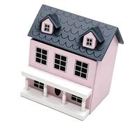 Generic Cottage Miniature à L'échelle 1:12 pour Maison de Poupée, Charmant Modèle de Petite Maison en Bois, Parfait pour à la Poupée, Design Compact 7,1 X 6,5 X 5,2 Cm (Pink)