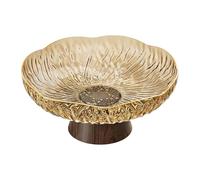 Generic Coupe à Fruits sur Pied élégante et surélevée, Plateau à Portable, Assiette Décorative et Fonctionnelle pour La Cuisine, La Salle à Manger et, Ambre