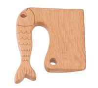 Generic Coupe-Cuisine en Bois Sûr pour Enfants, Jouet D'outil de Cuisine Montessori, Expérience en Plein Air et en Famille pour Les Enfants de 2 à 8 Ans, Matériau en Hêtre (Motif de Poisson)