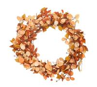 Generic Couronne d'automne avec épis de blé Réalistes, Feuilles D'érable, Branches de Baies pour Porte, Fenêtre, Mur, Décoration de Ferme, Matériau en Mousse Résistant au Soleil, adapté pour Une