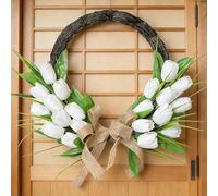 Generic Couronne de Fleurs Artificielles Faites à la Main, Décoration Romantique Printemps-été pour Porte D'entrée, Mur Intérieur et Extérieur, Célébrations de Vacances, Scènes, Matière Plastique