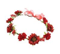 Generic Couronne de fleurs attrayantes pour afficher votre coiffure pour femme, rouge