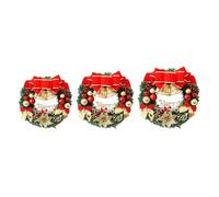 Generic Couronne de Noël avec Boules de Cloche à Nœud Papillon à Suspendre pour Décoration Intérieure et Extérieure, Couronne Artificielle Multicolore en PVC de 40,6 Cm pour Fête Murale de Porte