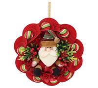 Generic Couronne de Noël de 35 cm, jolie décoration d'intérieur festive pour porte d'entrée, Père Noël