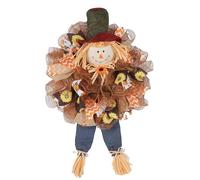 Generic Couronne D'épouvantail Artificielle de Thanksgiving, Décoration Murale Suspendue pour Récolte D'automne Vive pour Décoration de Porte D'entrée de Maison