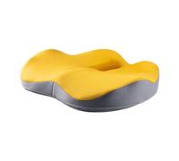 Generic Coussin de Siège Mousse Mémoire pour Chaise Coussin Rembourré Lavable Pad Ergonomique Antidérapant Housse Amovible Adaptée Au Long Temps Assis à La Ma, Jaune Gris Clair