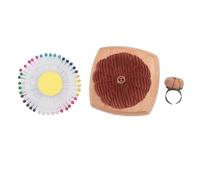 Generic Coussins d'épingle pour Coudre, Coussin à Broches Support de Goupille de Couture avec Anneau de Doigt Pincushions Kit de Mignon Pumpkin Shape Cushion en Bois Base de Couture Pins pour