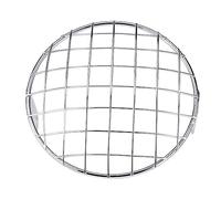 Generic Couvercle de Phare de Moto de 7 Pouces - Grille en Maille pour café Racer Vintage - Lampe de Phare Universelle - Conception de Montage Latéral Noir pour une sécurité Améliorée (Galvanoplastie)