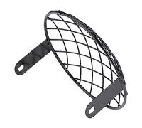 Generic Couvercle de Phare de Moto de 7 Pouces - Grille en Maille pour café Racer Vintage - Lampe de Phare Universelle - Conception de Montage Latéral Noir pour une sécurité Améliorée (BLACK)