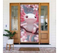 Generic Couverture de porte de bienvenue avec imprimé axolotl mignon 185 x 90 cm Décorations saisonnières pour porte d'entrée, mur, porche