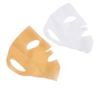 Generic Couvre-masque Facial en Silicone élégant, Support de Crochet D'oreille Réutilisable pour la Routine de beauté, 2 Pièces Blanc + or