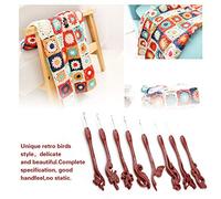 Generic Crochet Hooks Set 8PCS Ergonomique Aiguilles à Tricoter Lisses Style Oiseaux Rétro pour Tissus Épais ou Fins Matériau Aluminium Coloris Rouge
