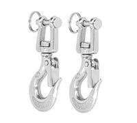 Generic Crochets de Chaîne de sécurité, Crochet de Treuil Levage de Chagrin de Chagrin 2pcs 304 Accessoire de Gréement en Acier Inoxydable avec Verrouillage de sécurité (1/4 (350 kg))