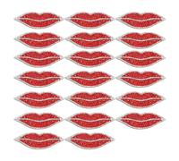 Generic Crystal Hot Red Lip Strass Résine Vêtements Décoration DIY Accessoires, Pratique et Polyvalent, Ensemble de 20 Pièces Adapté aux Robes de Mariée et Accessoires