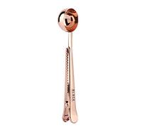 Generic Cuillère à Mesurer le café en Acier Inoxydable, avec Clip de Scellage du Sac, Durable pour la Fraîcheur et la Précision dans la Cafetière 18x3.5x2.5cm