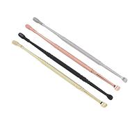 Generic Cuillère Auriculaire à Double Tête en Acier Inoxydable, Dissolvant de Cérumen en Spirale Doux pour un Nettoyage Efficace, or + Argent + Noir + or Rose