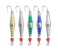 Generic Cuillères à la Traîne en Eau Salée Haute réflectivité pour la Pêche au Thon au Maquereau Espagnol 5 Leurres en Laiton de Fer (2,6 * 8 * 9 * 10 5.jacmsh.chg/2.32in0.226oz)
