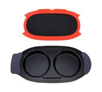 Generic Cuiseur à œufs pour Micro-ondes, Passe au Lave-vaisselle, Chaleur Rapide, Deux Cavités, Pocheuse à œufs pour Micro-ondes, Friteuse à avec Poignée Amovible, Couvercle comme Assiette pour