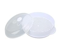 Generic Cuiseur Vapeur à -ondes, Cuiseur Vapeur en Plastique Transparent avec Trous de Ventilation, Résistant à la Déformation BPA pour la Cuisine, Grande (Grande couche unique)