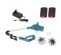 Generic Cultivateur électrique sans Fil Efficace avec Dents en Acier pour Le Jardinage, Batterie Portable au Lithium 2 Pièces pour la Culture du Sol (2 Batteries - Coupe-Dents Simple Prise UE