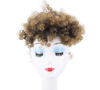 generic Curly Bun avec une Frange Courte Pun en Désordre Cordon de Cheval Poniles de Cheveux pour Femmes Filles (# 1B / 27)
