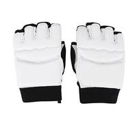Generic de Boxe Demi-Doigt, Protecteur Confortable de Sparring de Taekwondo pour L'entraînement et la Compétition, Noir et Blanc, Taille XS-XL (S Main)