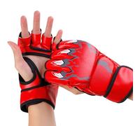 Generic de Boxe Demi-Doigts, Doublure Douce, de Kickboxing Respirants, Large Application pour Les Hommes à Combattre (Rouge)