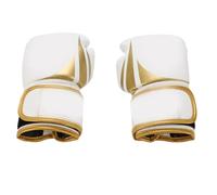 Generic de Boxe Respirants pour Jeunes avec Cuir PU Indéchirable, Rembourrage Multicouche, Large Sangle Auto-agrippante, 2 de Frappe (Or Blanc)