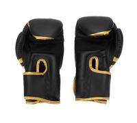 Generic de Boxe Respirants pour Jeunes avec Cuir PU Indéchirable, Rembourrage Multicouche, Large Sangle Auto-agrippante, 2 de Frappe (Couleur Or Noir)