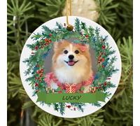 Generic Déco de Noël avec Prénom et Photo - 2025 Décorations du Sapin de noël Originales Cadeau noël Original, Boule de noël Personnalisable, Animal de Compagnie, Cadeau Personnalisé