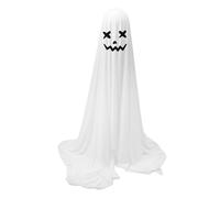 Generic Décor Fantôme en Tissu Blanc, Joli éclairage avec Hauteur Réglable de 3 à 5 Pieds pour Ambiance de Fête dans Le Jardin