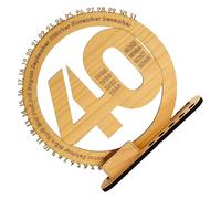 Generic Décoration de bureau en contreplaqué de hêtre pour 40e anniversaire, calendrier perpétuel de 20 cm, fabriqué dans ce pays européen